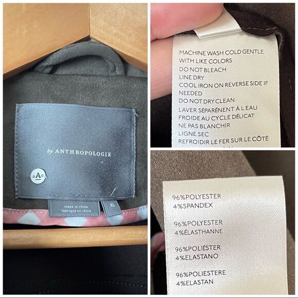 Anthropologie Green Kelyn Faux Suede Moto Jacket size XL NWOT - Picture 7 of 9